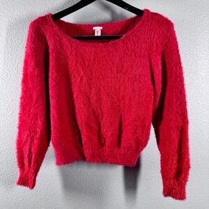 Be Mischievous:  Victoria's Secret Crimson Cloud Fluff Pullover Eyelash Sweater